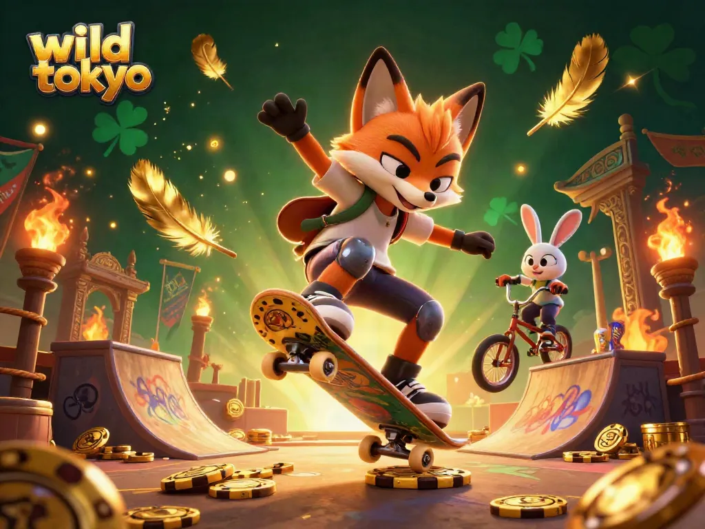 Experience the thrill of wild tokyo with animated characters in a vibrant casino setting.