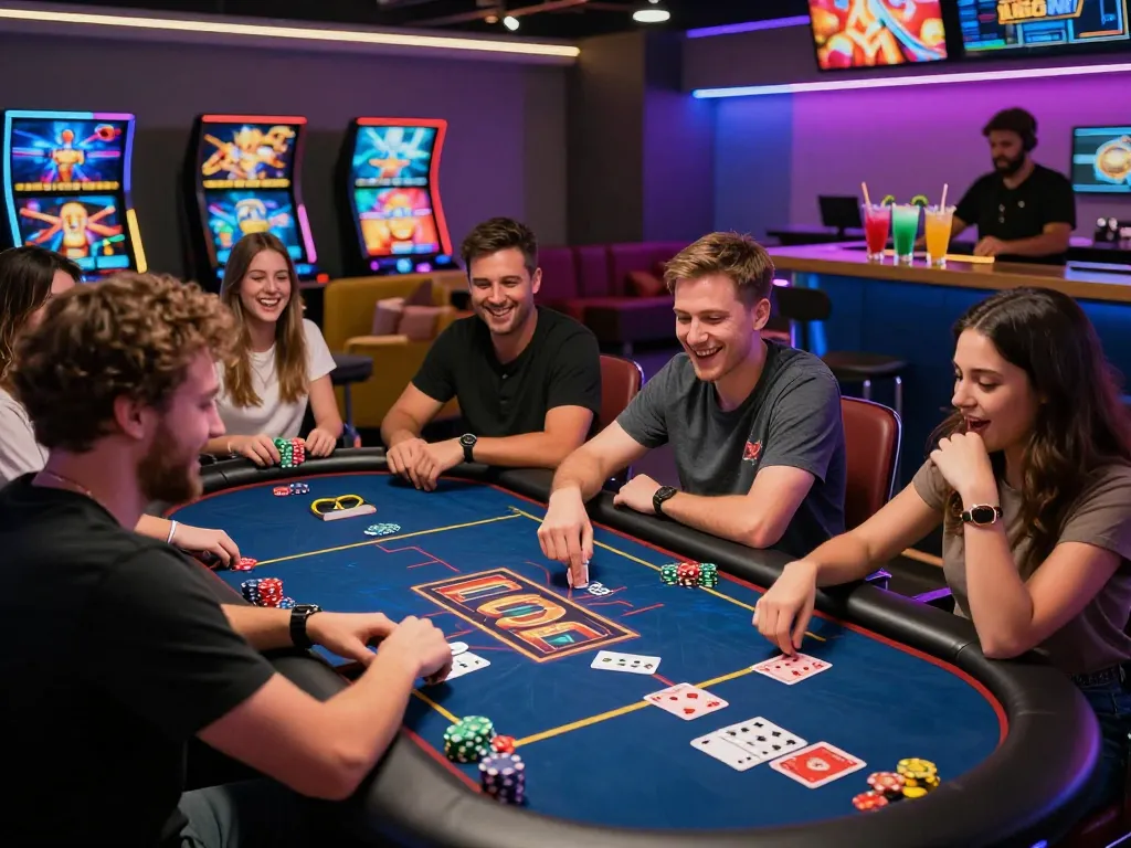 Vibrant online gaming scene at MM88 casino with players celebrating.