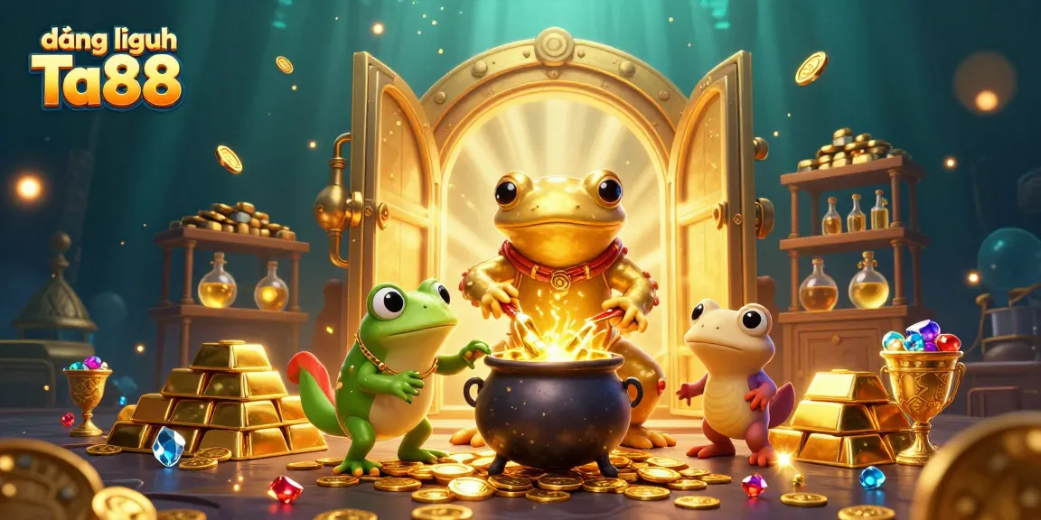 Experience the magic of đăng nhập Ta88 with alchemists, gold coins, and gems in a vibrant casino scene