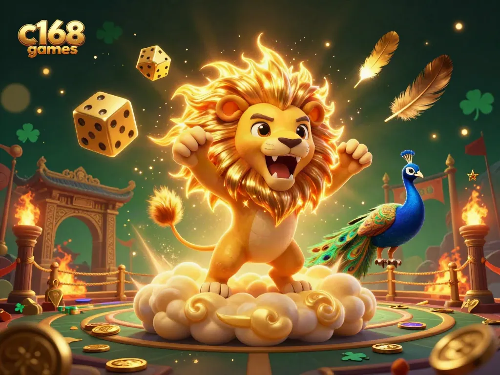 Experience the excitement of c168 games with a vibrant 3D casino scene featuring dynamic characters.