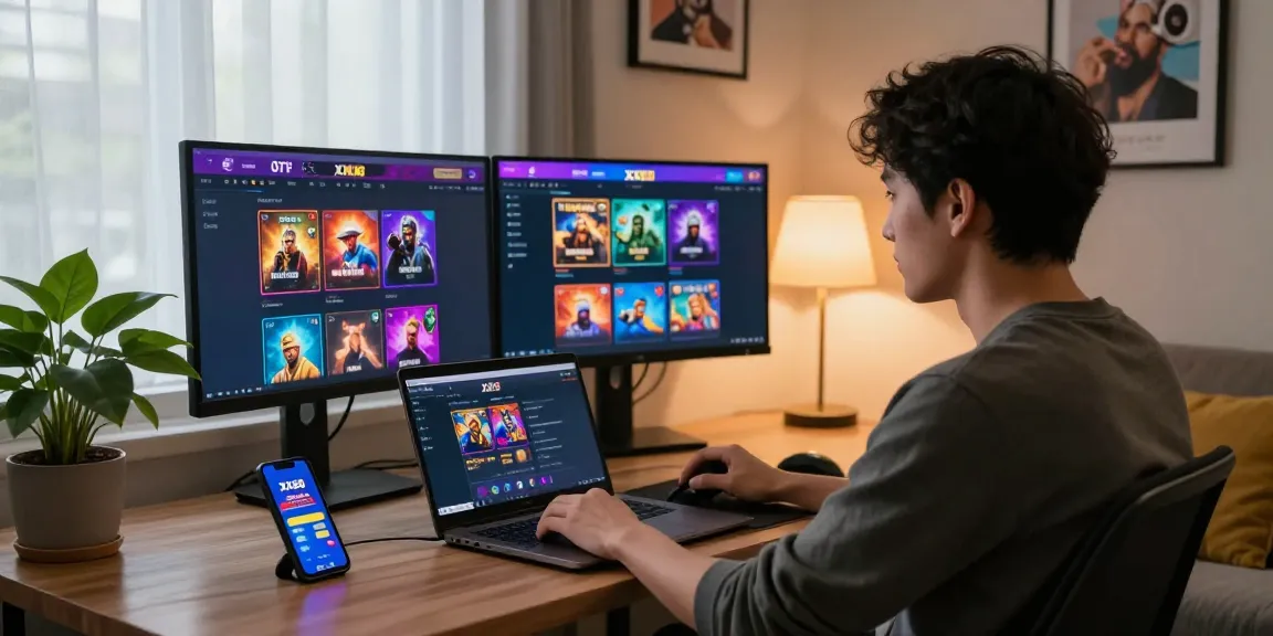 Player engaging with XX88's online interface in a cozy home office.