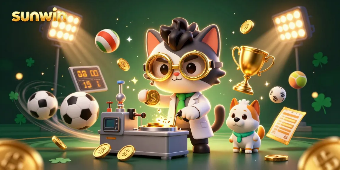 Experience exhilarating wins with sunwin in this action-packed 3D casino illustration.