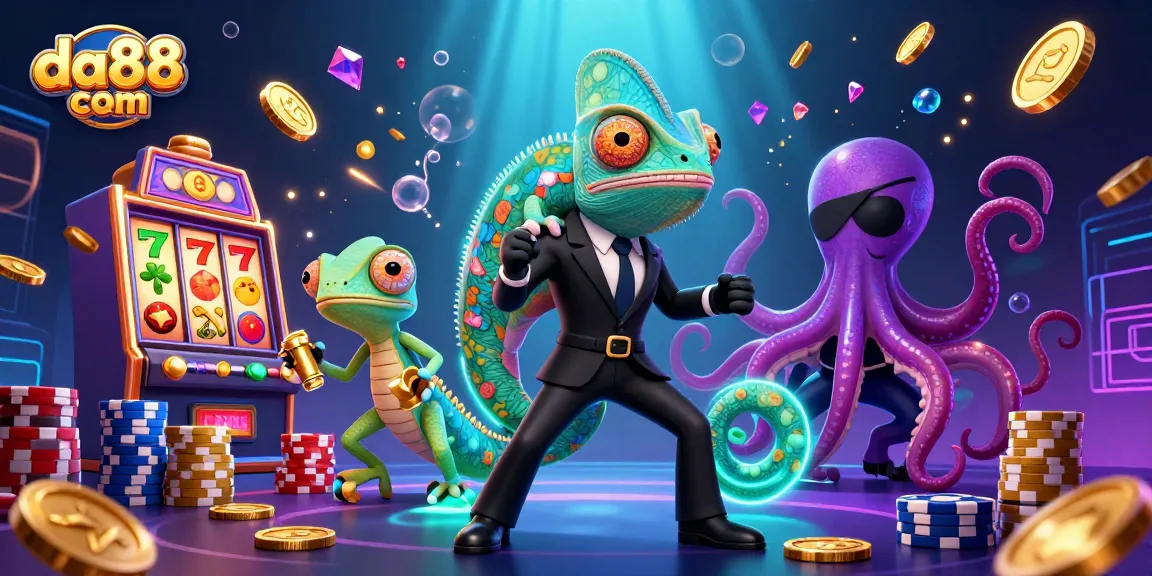 Engage with da88 com's exciting gaming world filled with dazzling slot machines and vibrant characters.